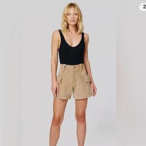 Blank NYC Tan Cargo Suede Shorts